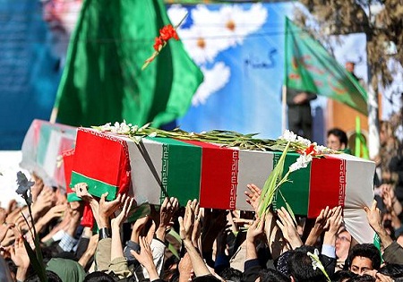 خاکسپاری 10 شهید گمنام در تهران 