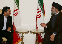 احمدي نژاد با سيد حسن نصرالله ديدار كرد + عکس